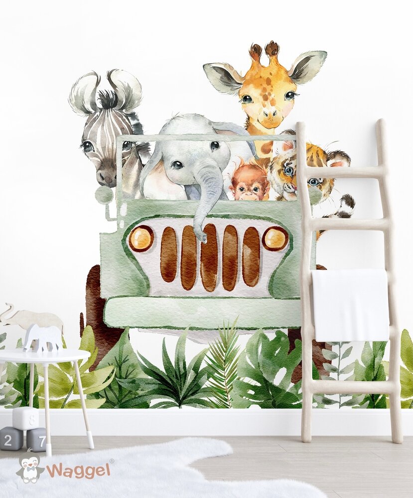 Behang jungle jeep 