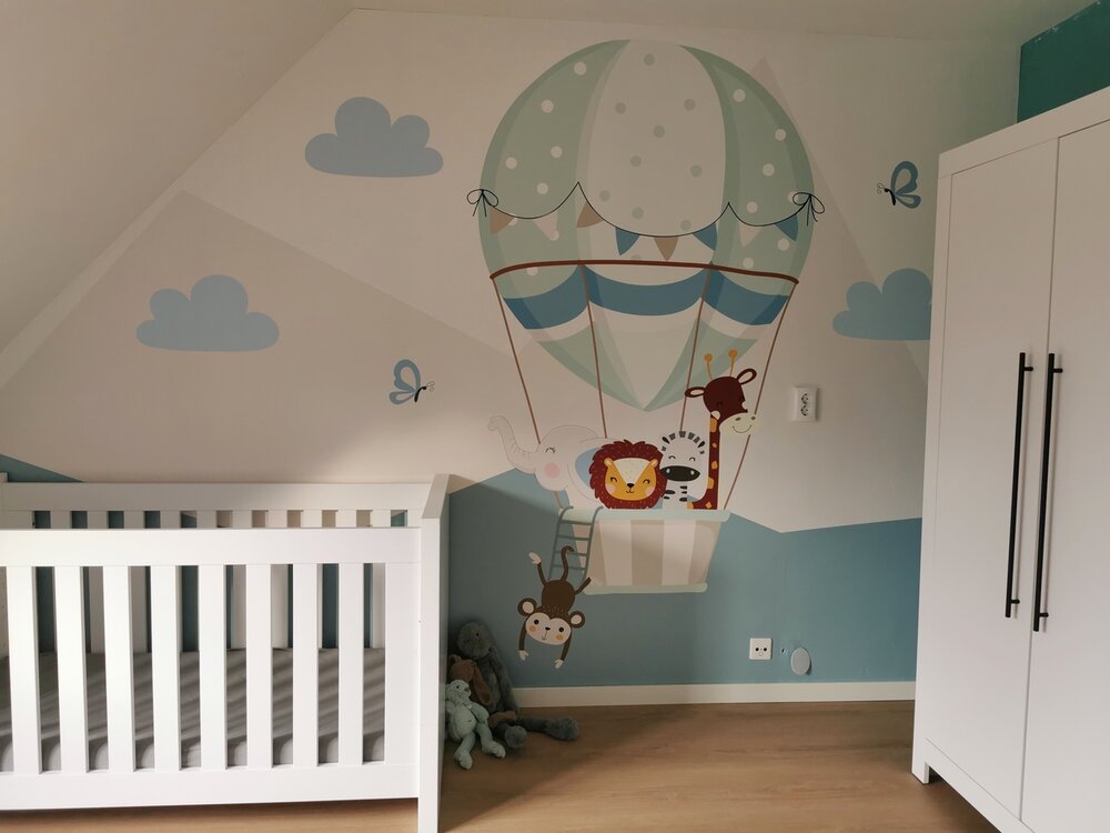 jungle luchtballon baby en kinderkamer