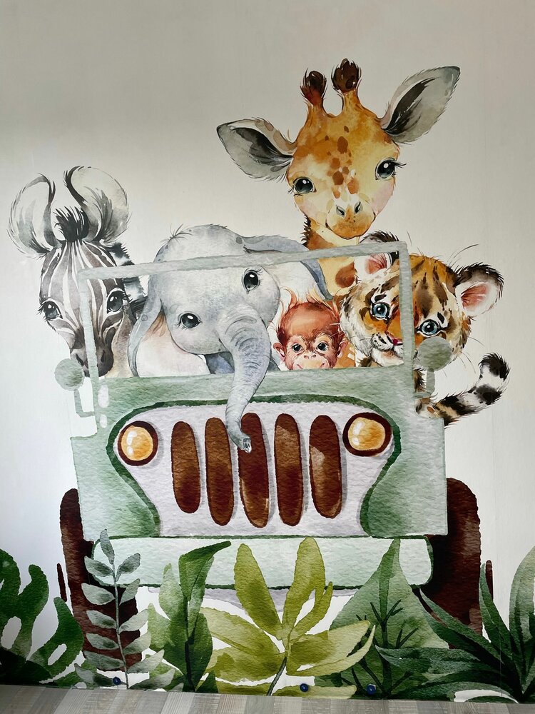 Behang jungle jeep 