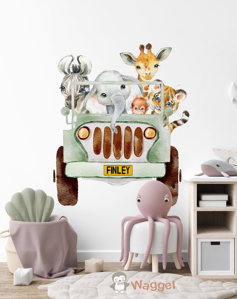 Behang jungle jeep 