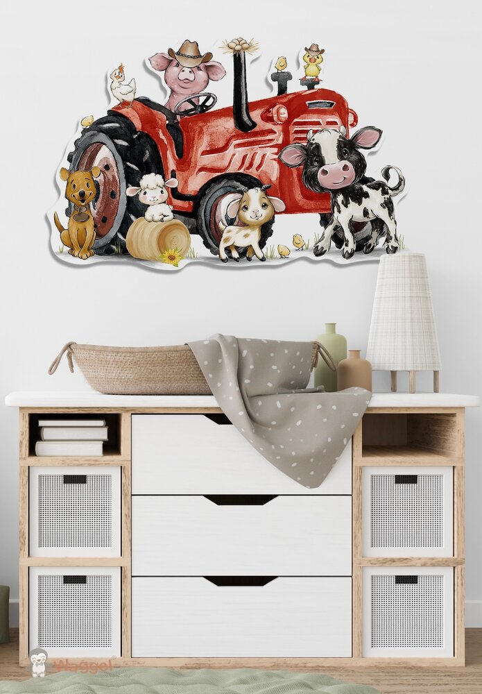 tractor rood muurdecoratie