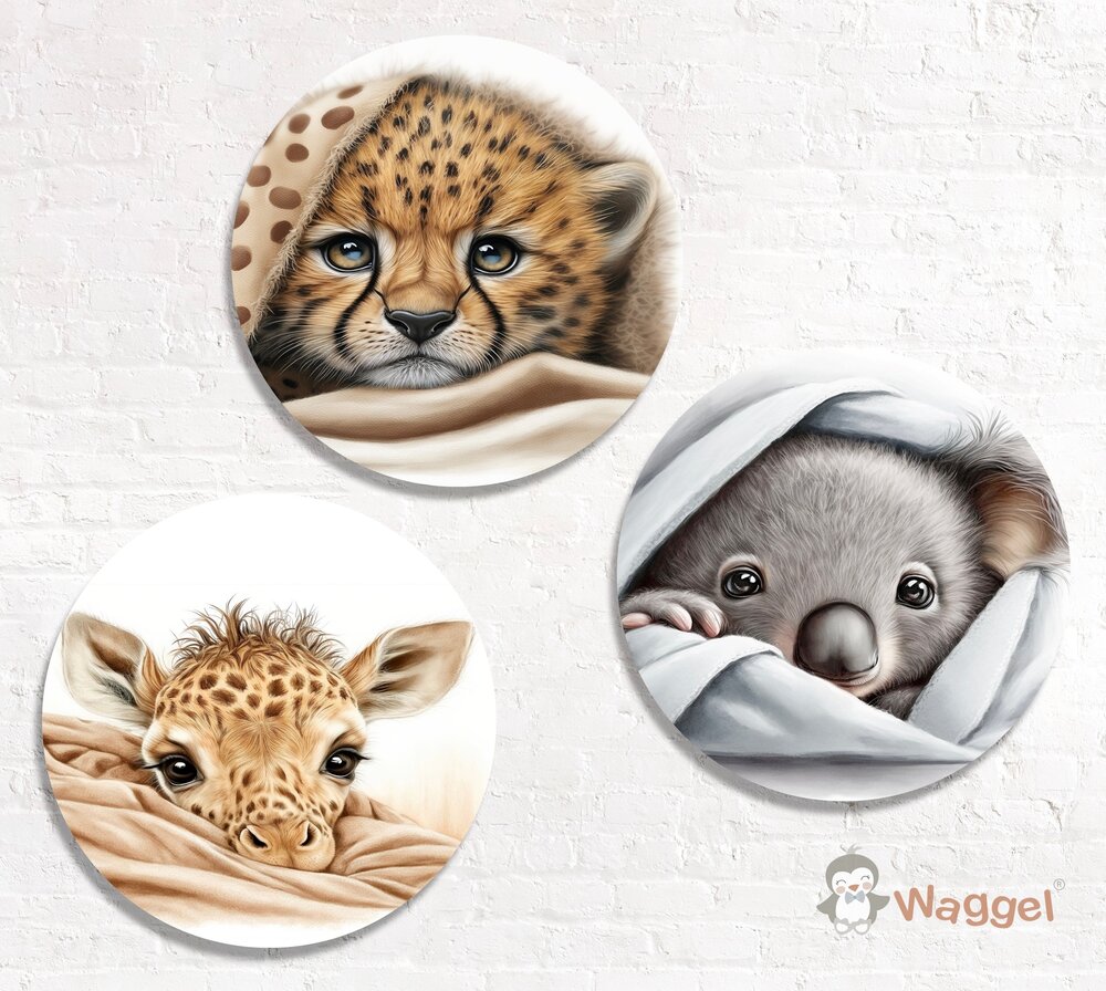 Muurcirkel Sweetdreams giraf, cheetah en koala