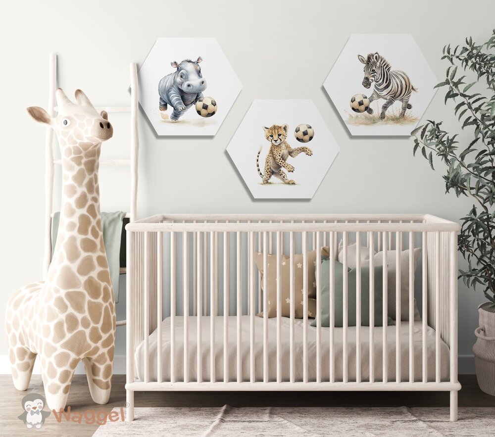 Hexagon set Jungle Ball nijlpaard, cheetah en zebra