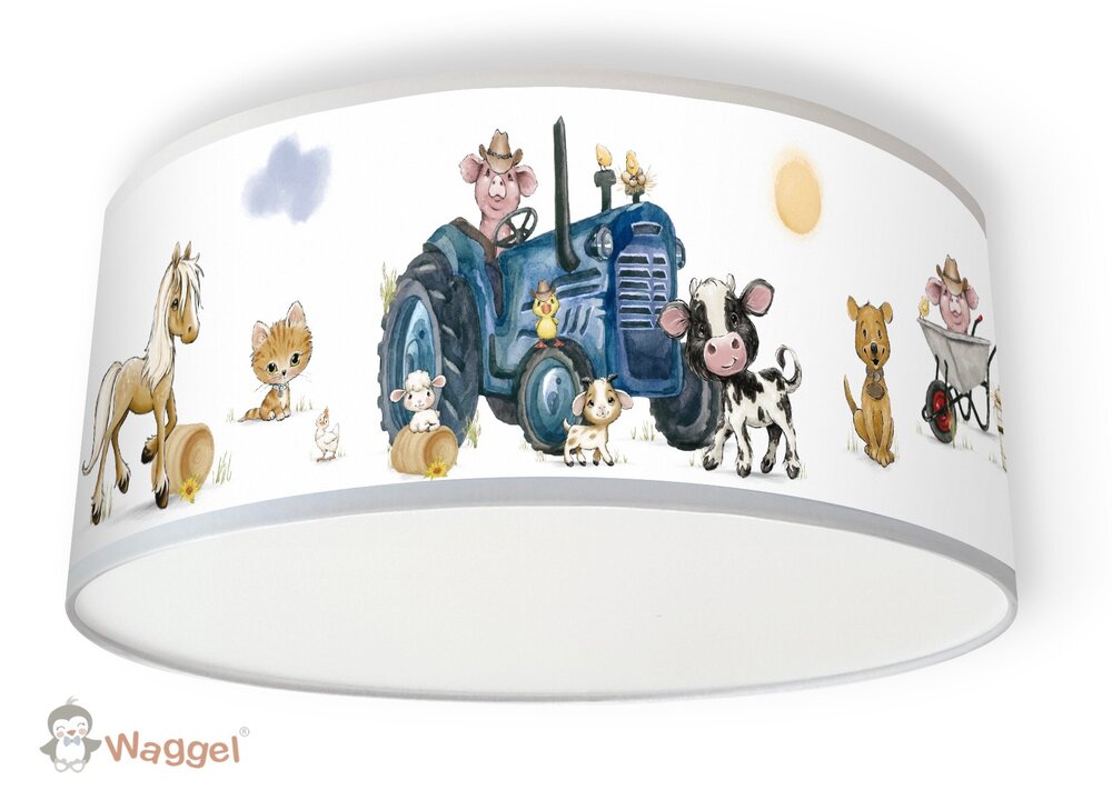 blauwe tractor plafondlamp