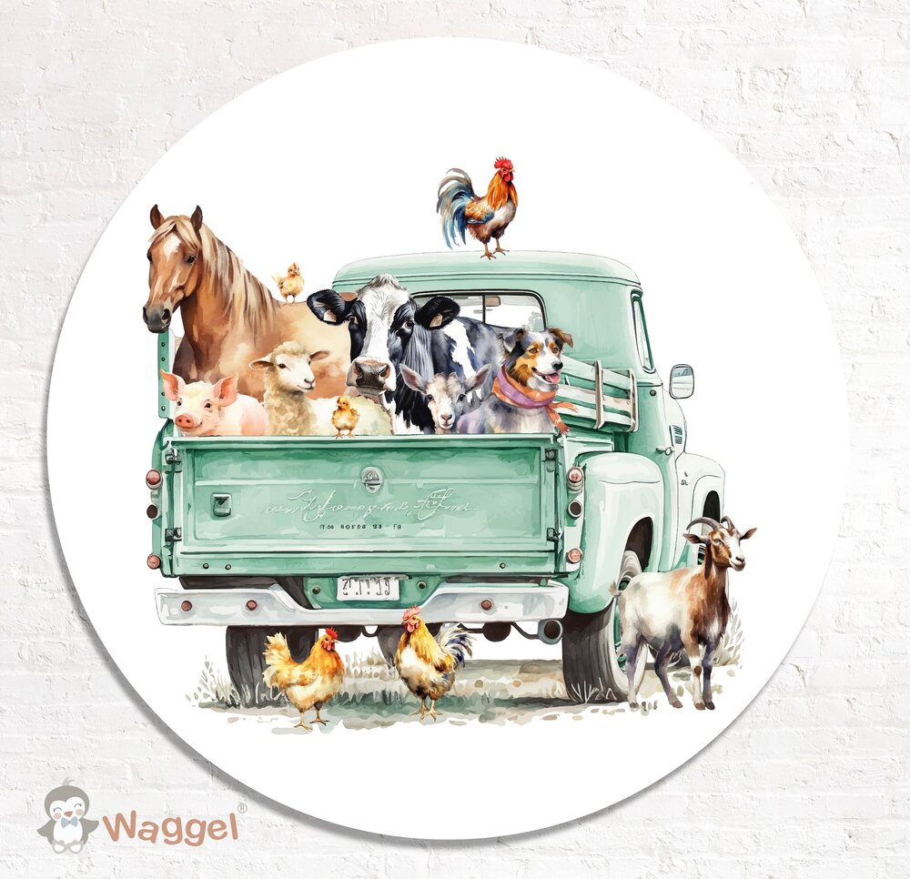 boerderijdieren muurcirkel