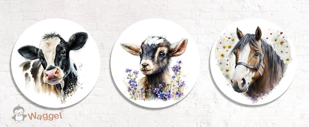 boerderijdieren muurcirkels