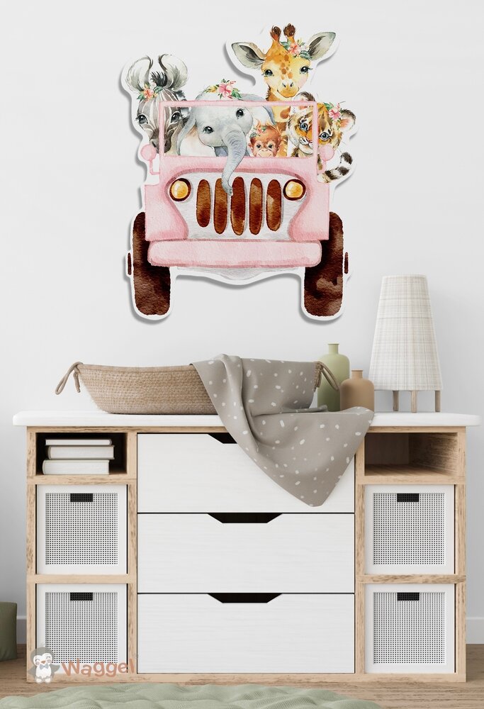 muurdecoratie jungle roze