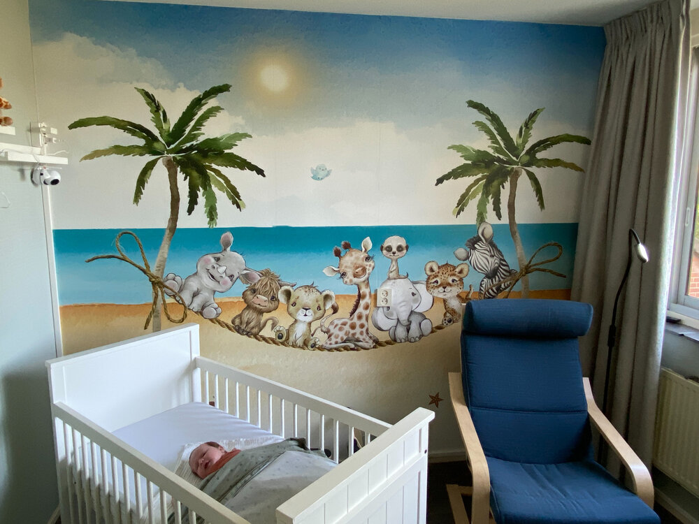 Behang jungle cuties beach