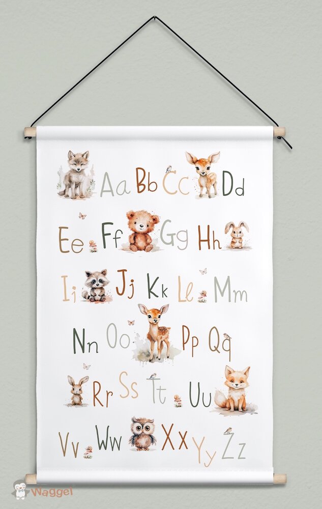 bosdieren alfabetposter