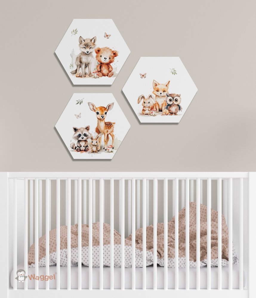 Hexagon set Dreamy Woods babies
