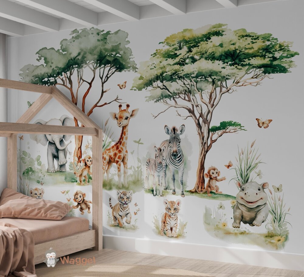 jungle behang babykamer
