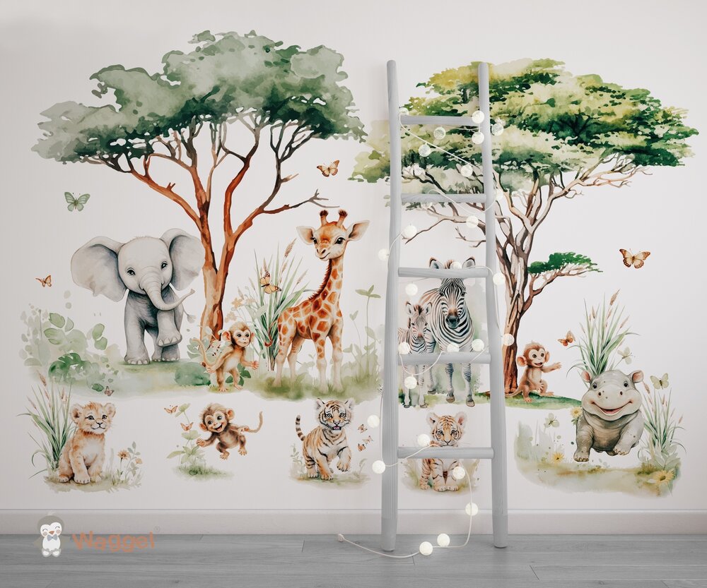 jungle behang babykamer