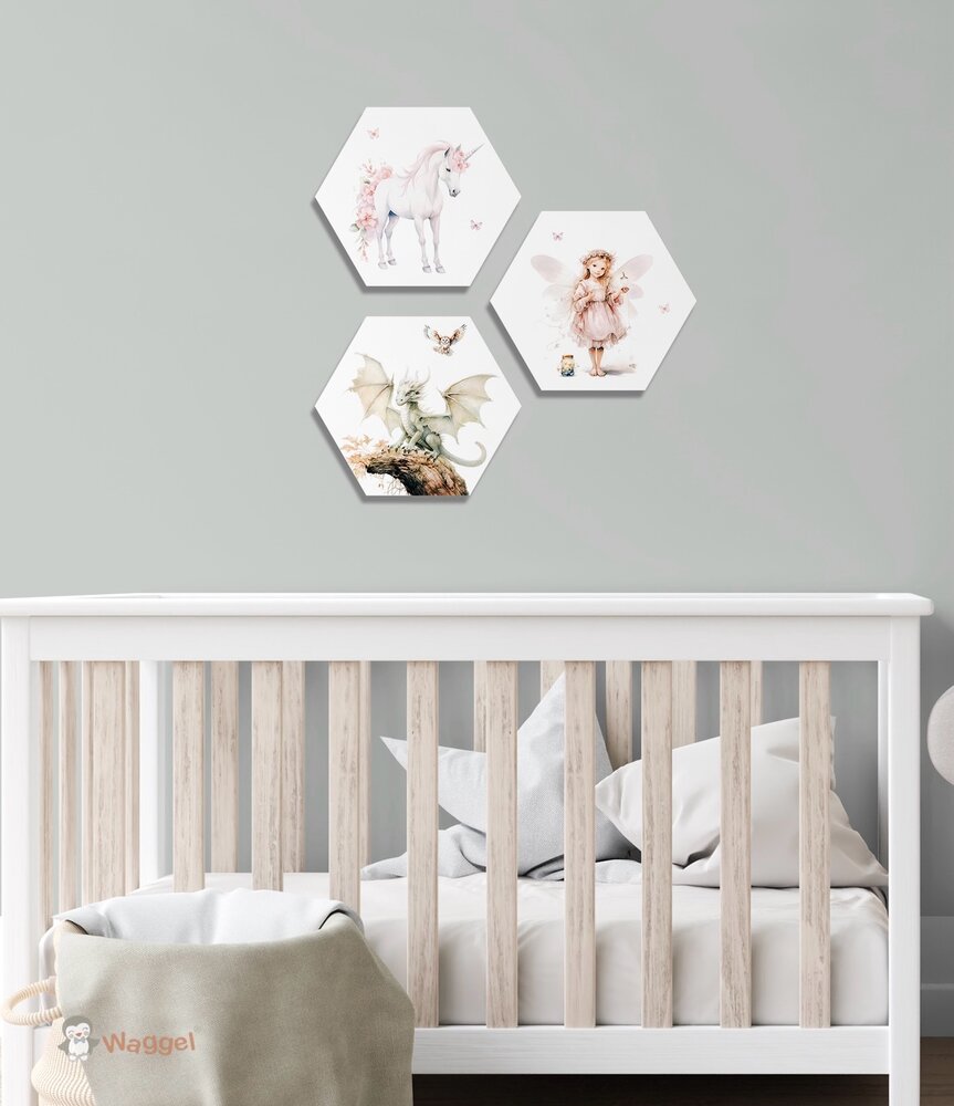 Hexagon set Fairy tale elfje en draak