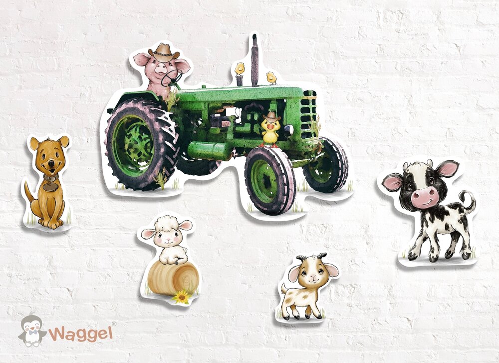 tractor groen muurdecoratie