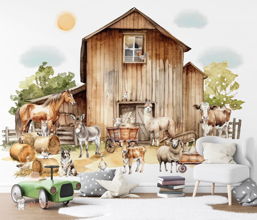 behang boerderijdieren