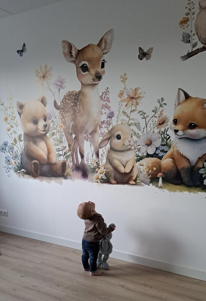 Behang bosdieren 