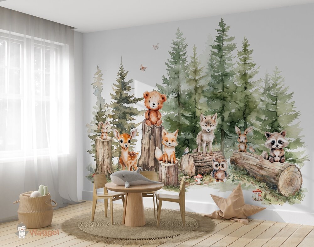 Behang Dreamy Woods babies on trees