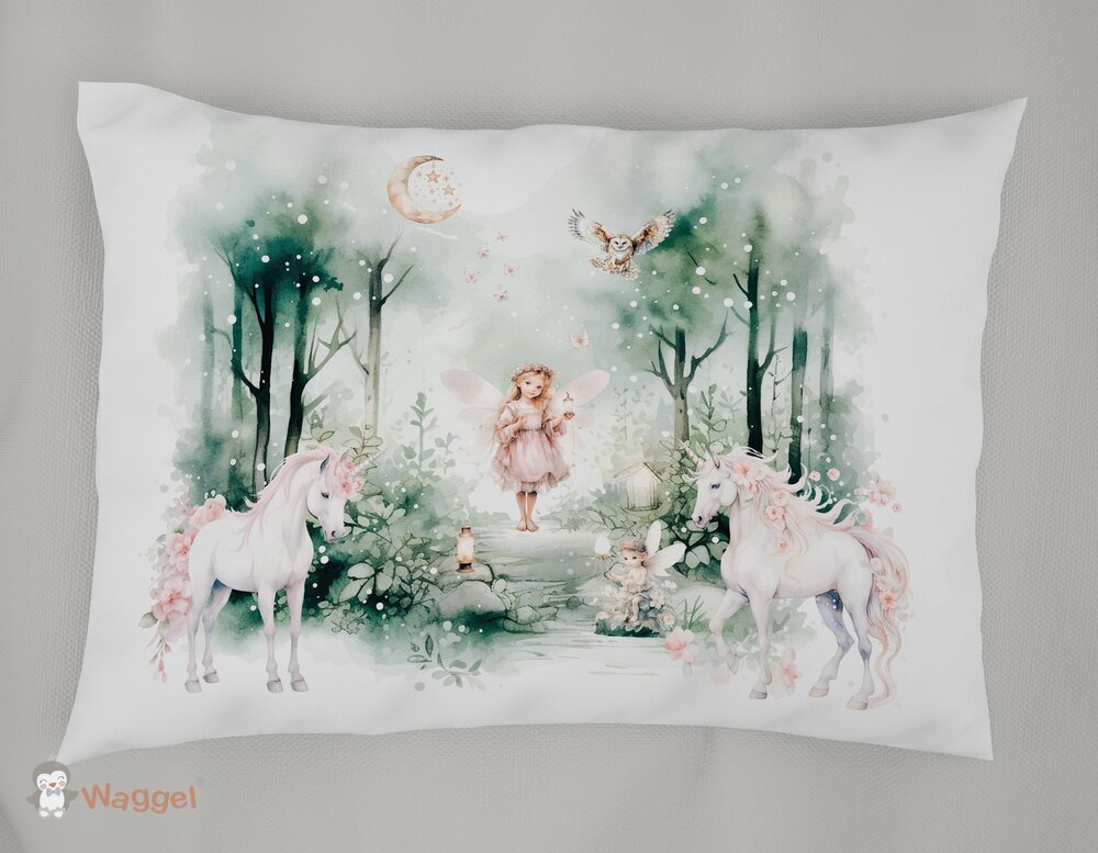 Kussensloop Fairy tale elfjes en eenhoorns