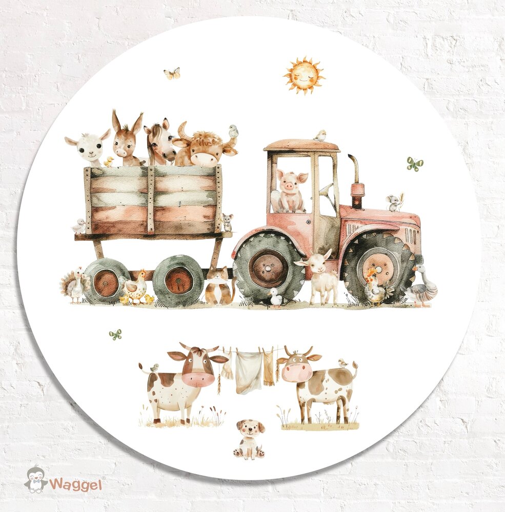 boerderijdieren muurcirkel