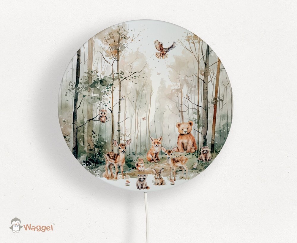 bosdieren lamp rond