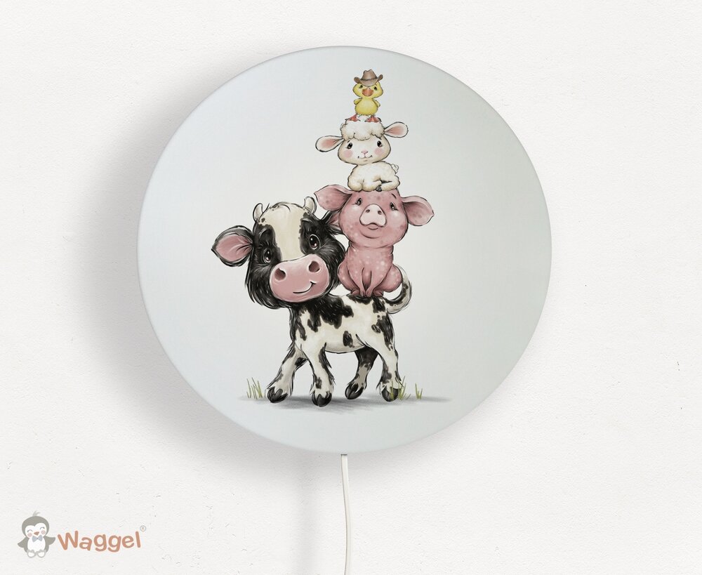 wandlamp rond boerderijdieren