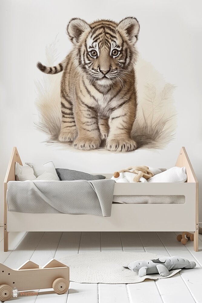 Behang Jungle naturel tijgertje