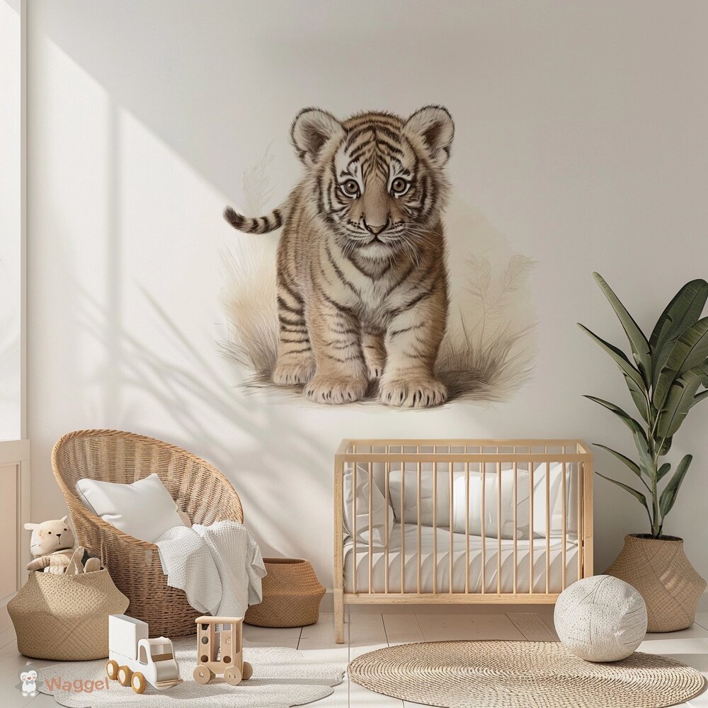 Behang Jungle naturel tijgertje