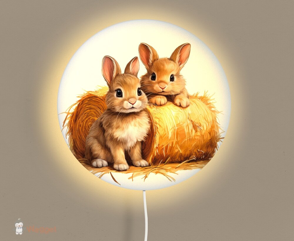 konijntjes lamp rond