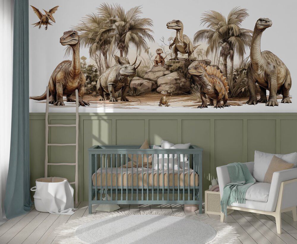 dino behang babykamer