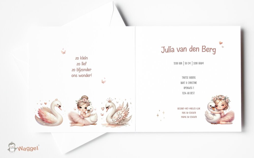 Geboortekaarten Ballerina girl