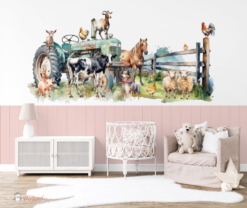 behang met boerderijdieren