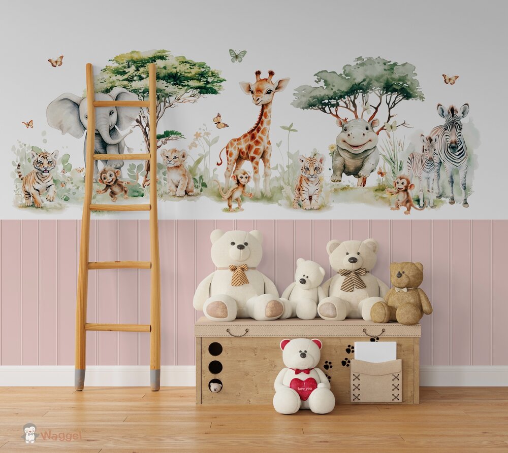 roze jungle behang