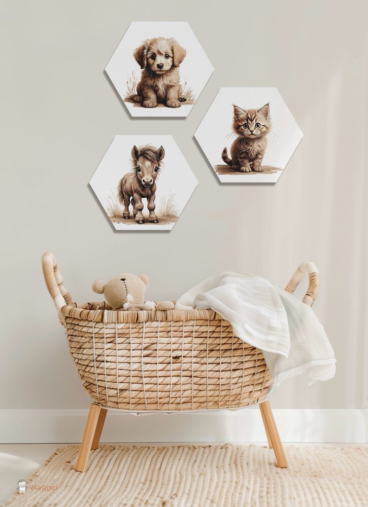 boerderijdieren hexagons