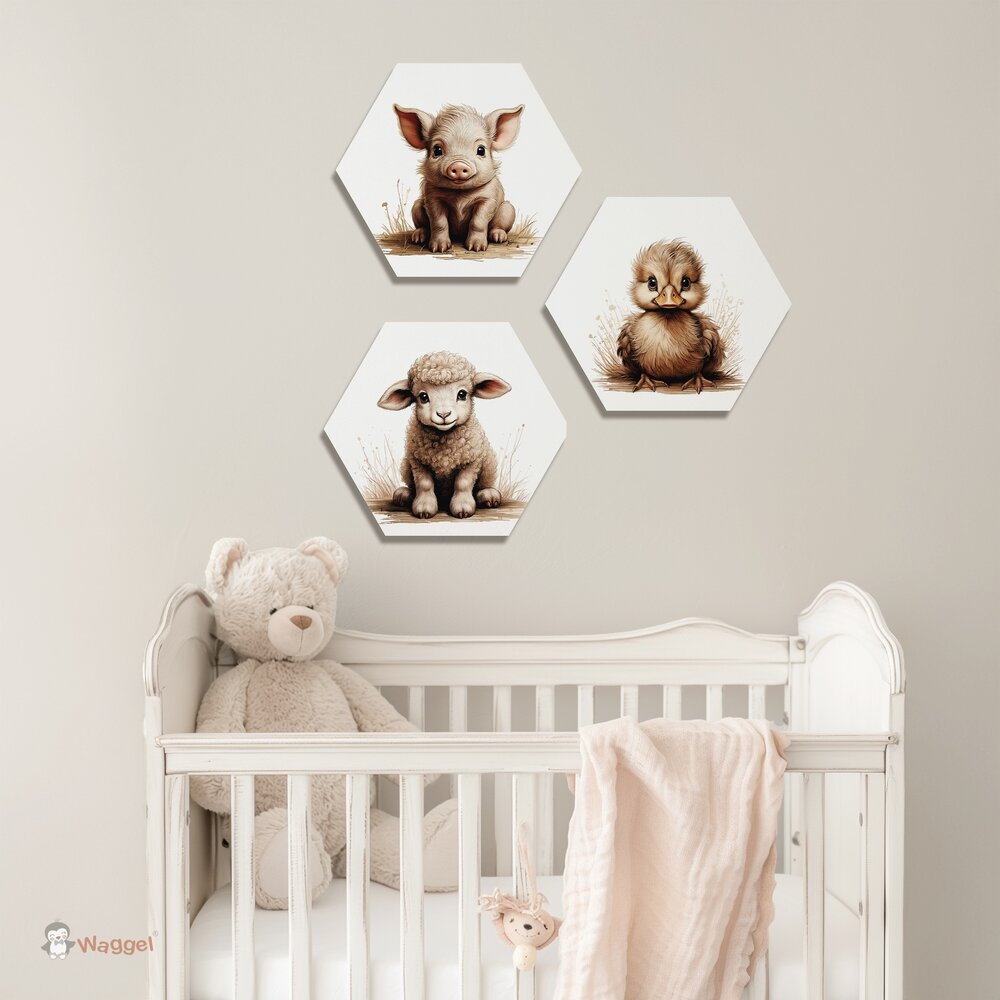 boerderijdieren hexagons