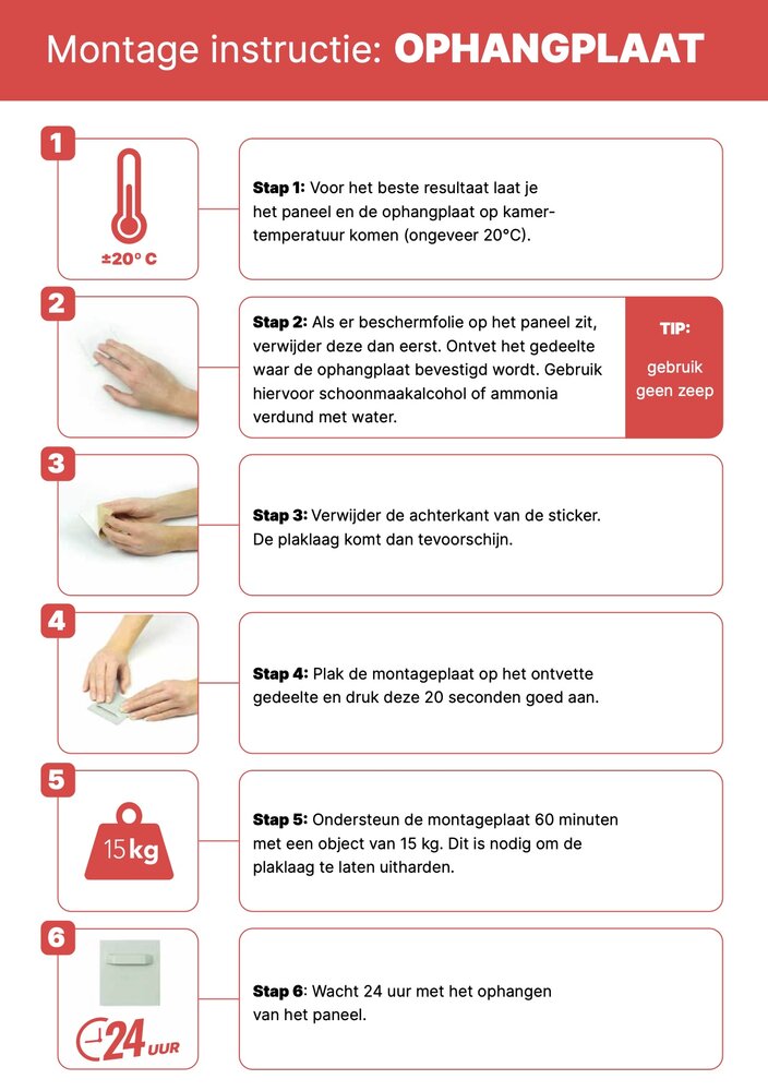 Ophangplaatjes set van 3 (bevestiging muurcirkels)