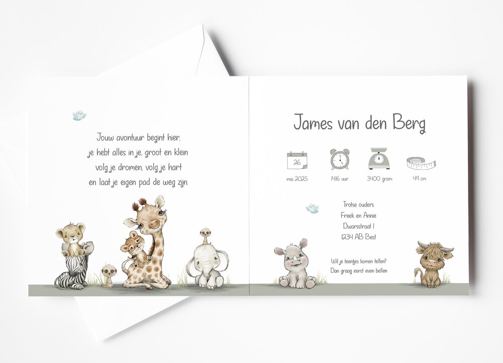 jungle cuties groen binnenzijde