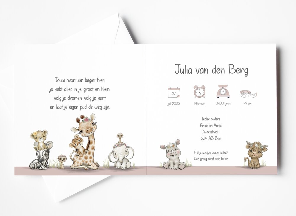 jungle cuties roze binnenzijde