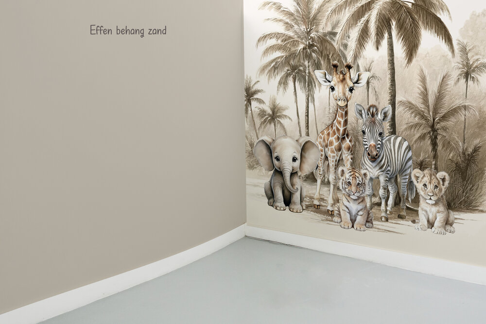 Effen behang zand