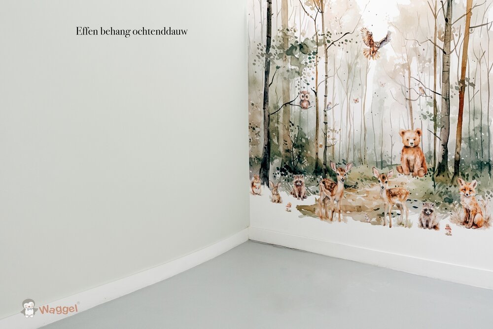 Behang effen bijpassend bij Dreamy woods