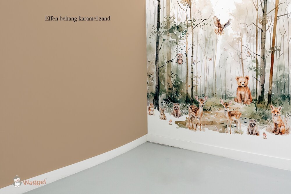 Behang effen bijpassend bij Dreamy woods