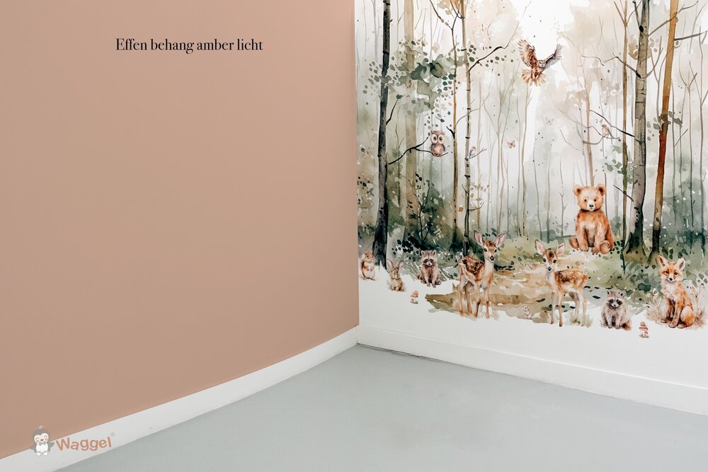 Behang effen bijpassend bij Dreamy woods