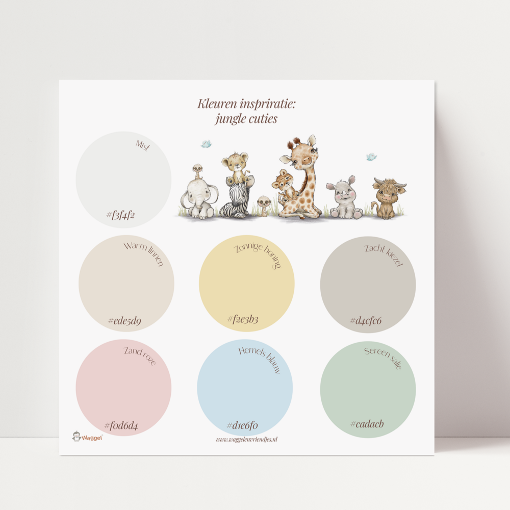 Behang sample jungle cuties effen behang