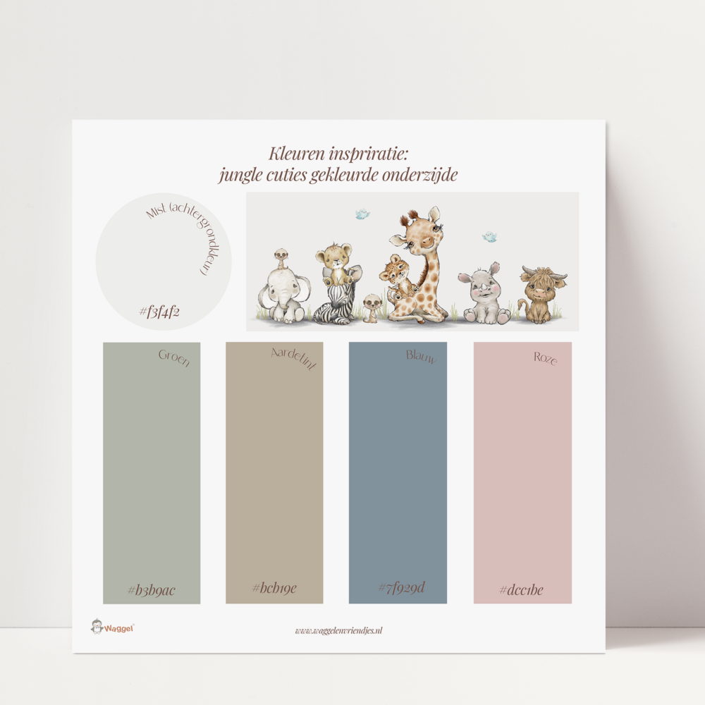 effen behang bijpassend bij jungle cuties