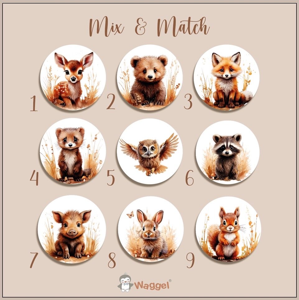 Mix&amp;match bosdieren muurcirkels