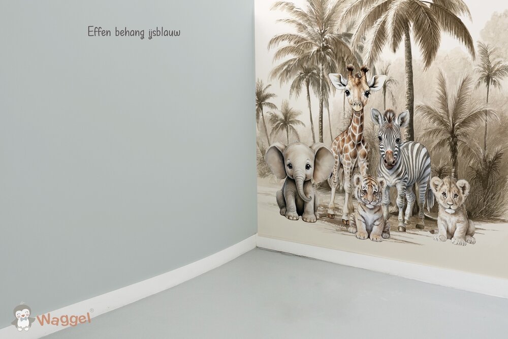 Behang sample effen bijpassend bij Jungle naturel Little ones 