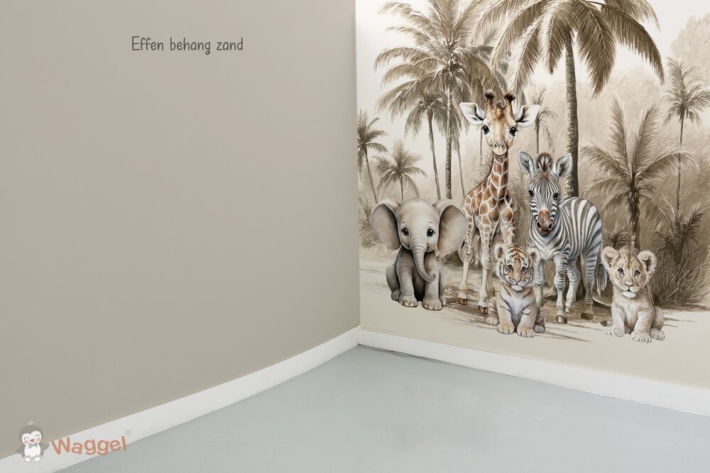 Behang sample effen bijpassend bij Jungle naturel Little ones 