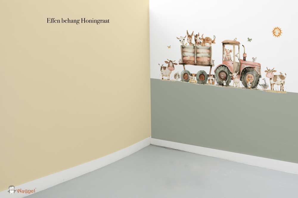 Behang sample effen bijpassend bij Funny Farm