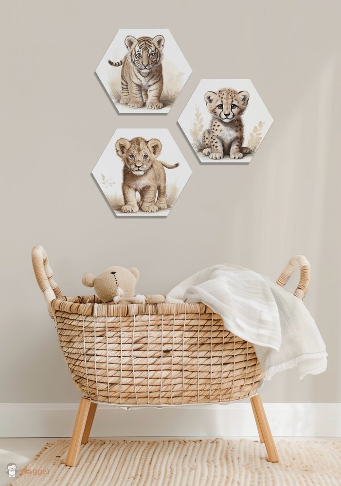 hexagons met jungle dieren