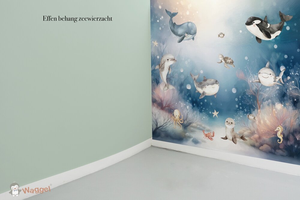 Behang sample effen bijpassend bij Sweeties of the sea