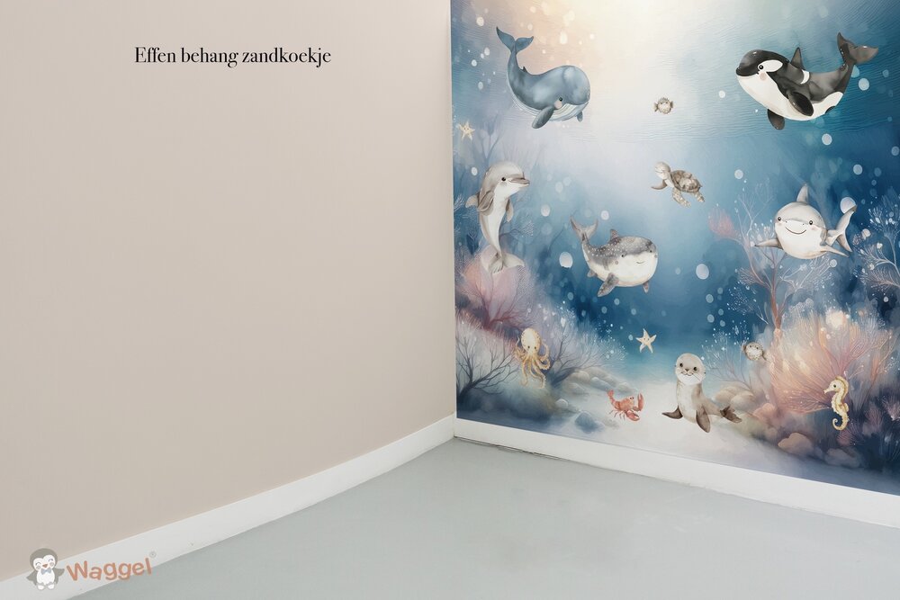Behang sample effen bijpassend bij Sweeties of the sea